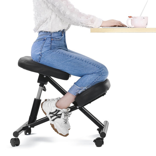 MaxKare Ergonomic Kneeling Chair Home Office Chairs with Height Adjustable for Corrective Posture Seat | Back Pain | Neck Pain Relieving | Spine Tension Relief-Thicken Kneeling Cushion - NAIPO