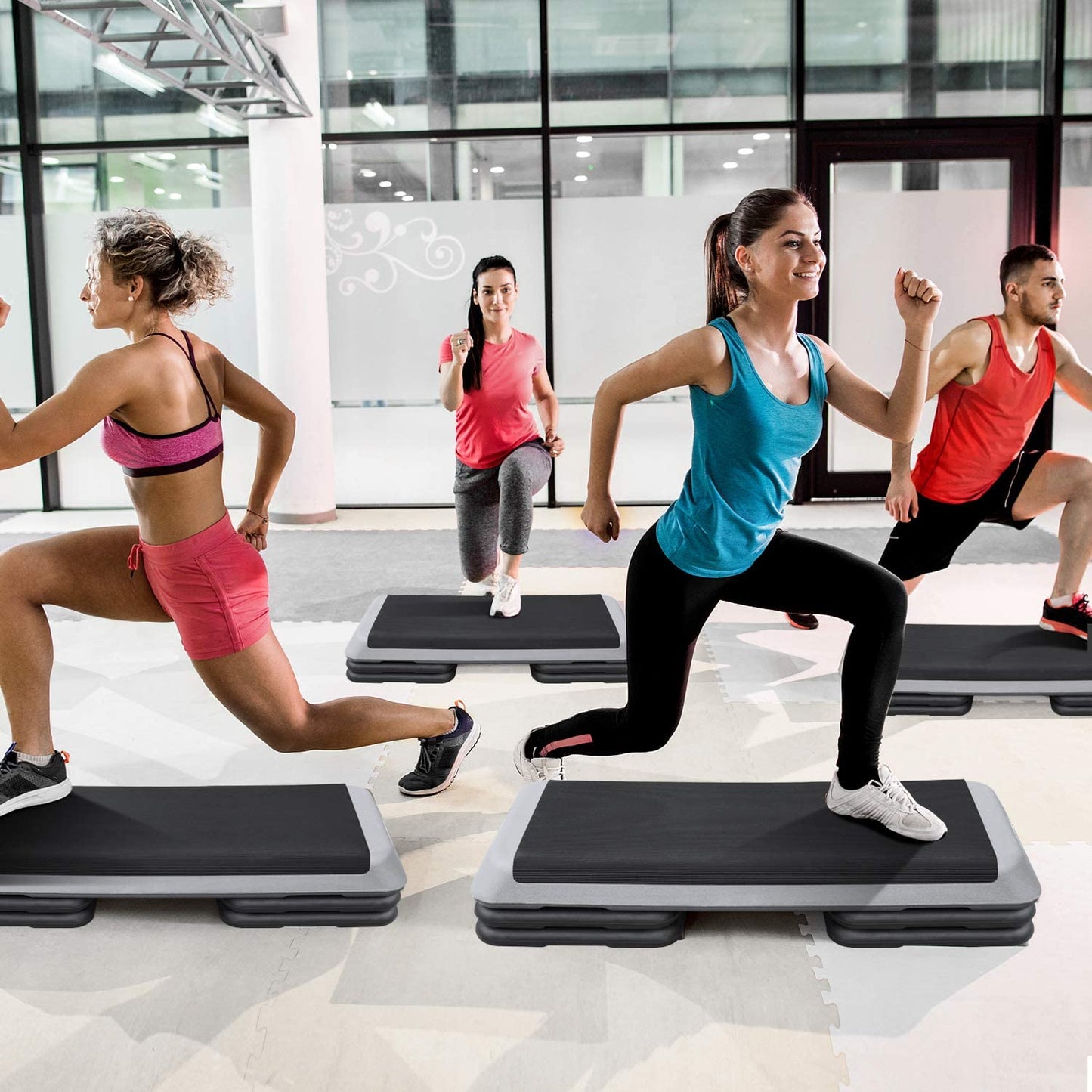 MaxKare Exercise Step Platform Adjustable Workout Aerobic Stepper with 4 risers in Fitness & Exercise for Cardio & Strength Training for Men & Women - NAIPO