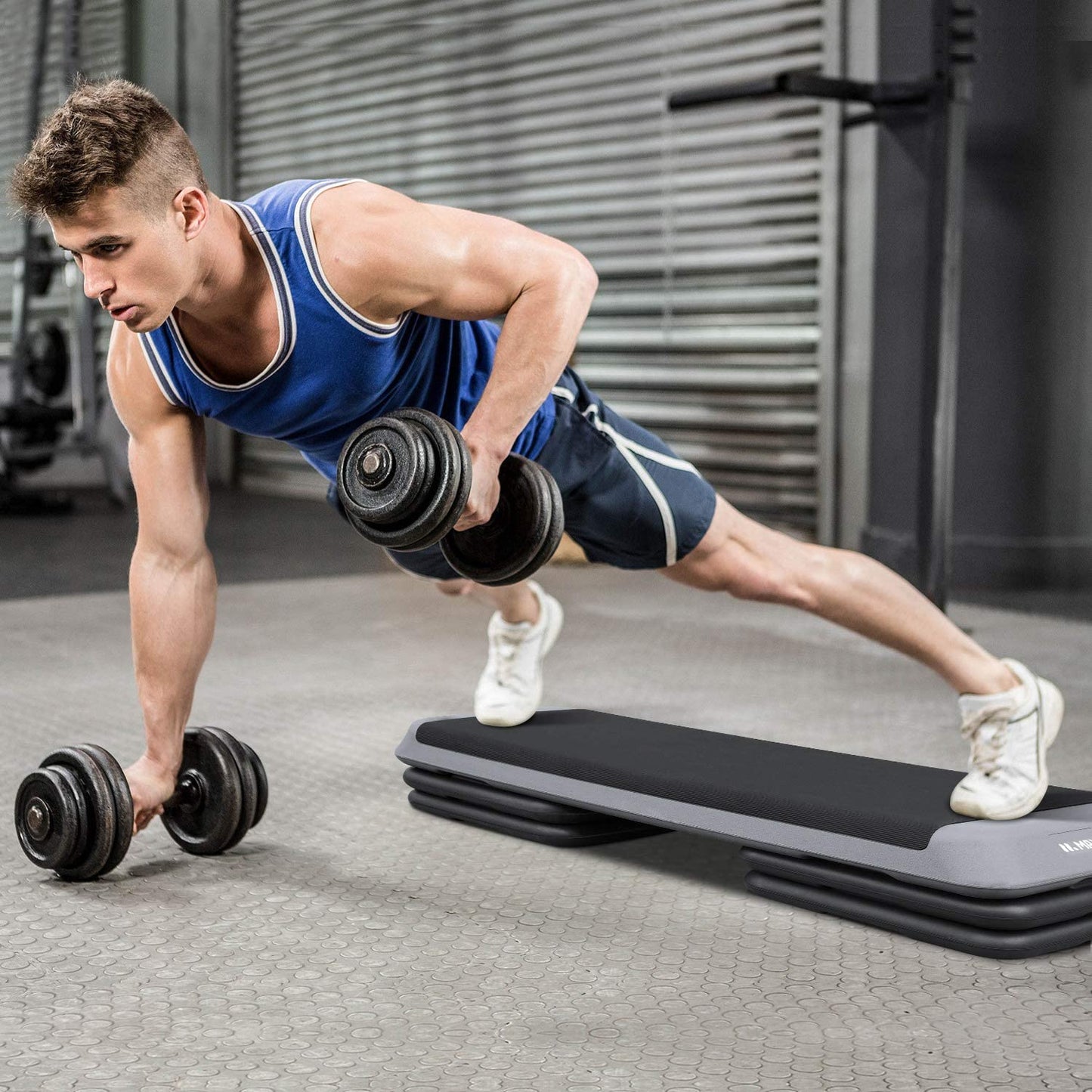 MaxKare Exercise Step Platform Adjustable Workout Aerobic Stepper with 4 risers in Fitness & Exercise for Cardio & Strength Training for Men & Women - NAIPO