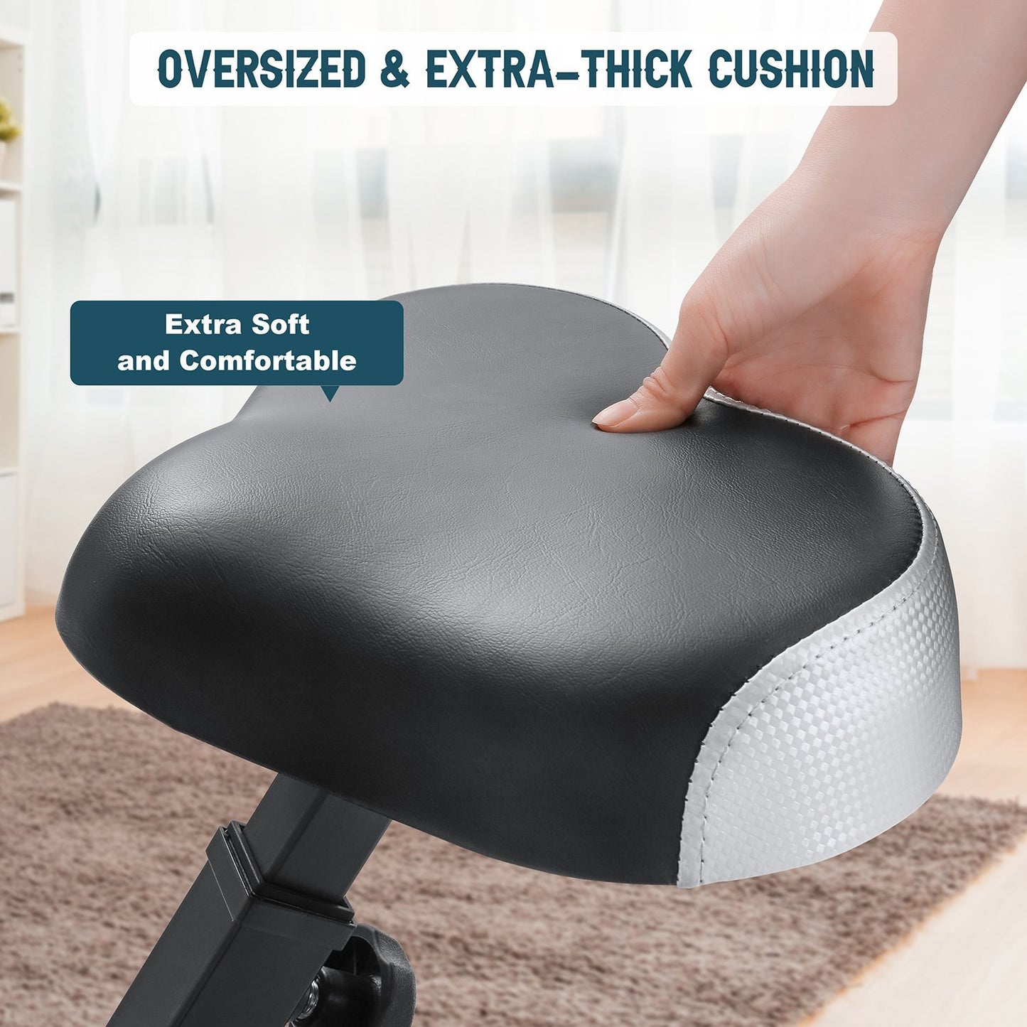 MaxKare Folding Upright Exercise Bike with Magnetic Resistance Indoor Cycling Bike Stationary Bike w/Extra Large Cushion Seat/Pulse Sensor/LCD Monitor Portable For Home Use - NAIPO