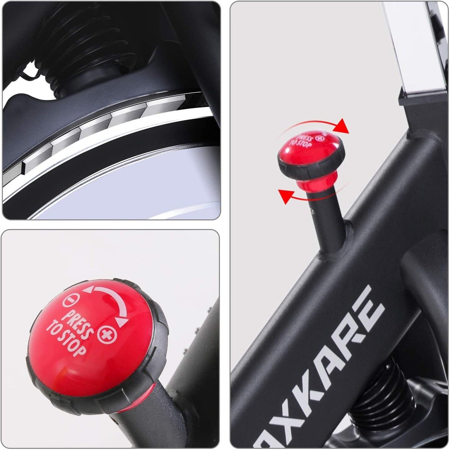 MaxKare Magnetic Exercise Bikes Stationary Belt Drive Indoor Cycling Bike with High Weight Capacity Adjustable Magnetic Resistance w/LCD Monitor - NAIPO