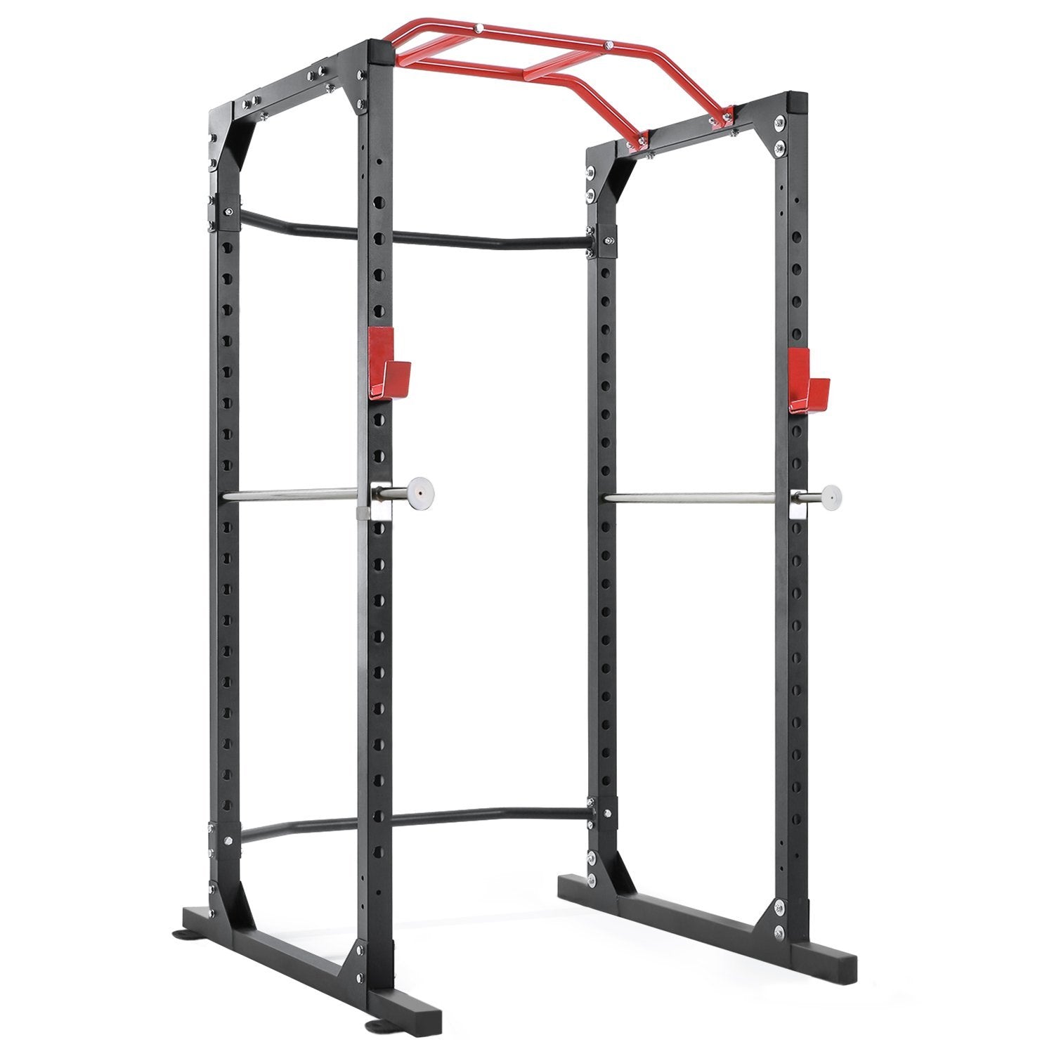 Power Cage Squat Rack Cage with Safety Bar, J-Hooks – Gasky