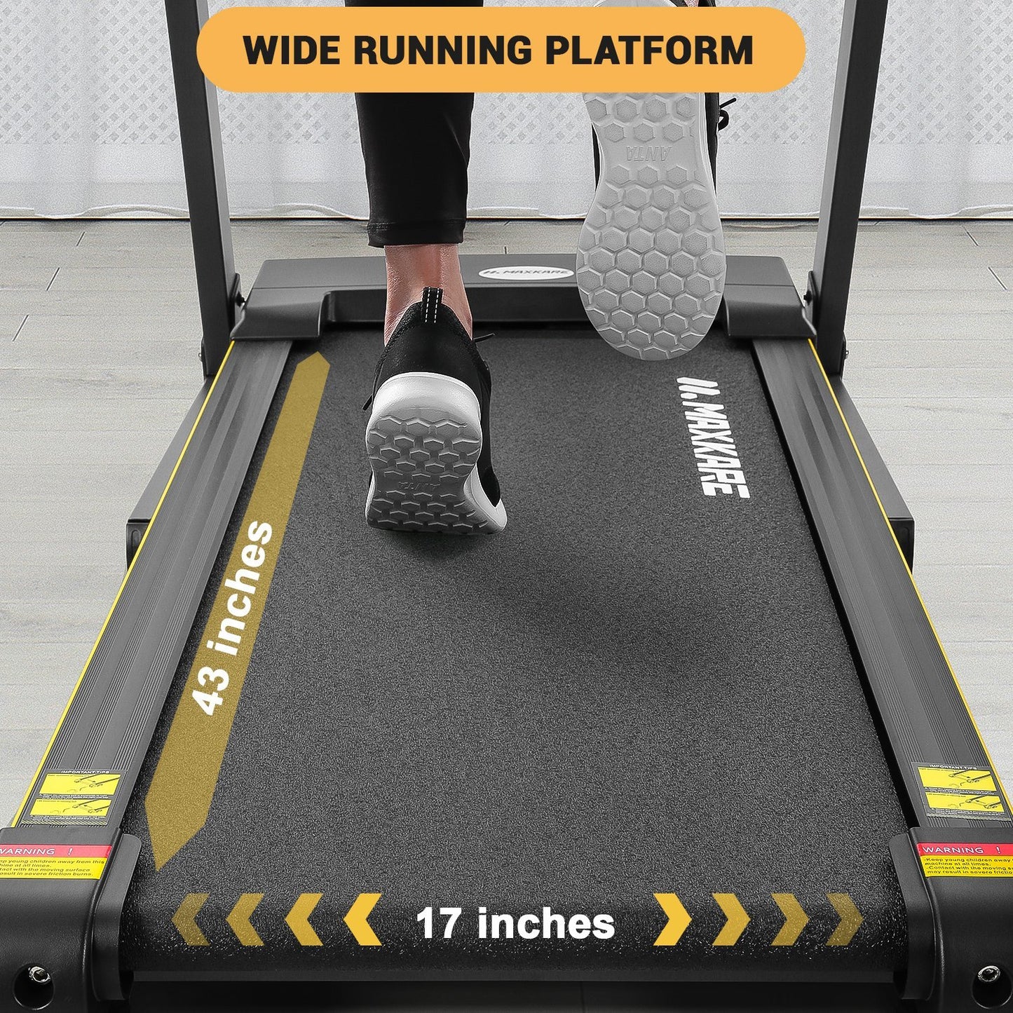 MaxKare Treadmill Auto Incline Folding Treadmill for Home with 12-Level Adjustment,15 Preset Training Programs on Large LCD Display and 2.5HP Power 8.5MHP Max Speed for Office Workout - NAIPO