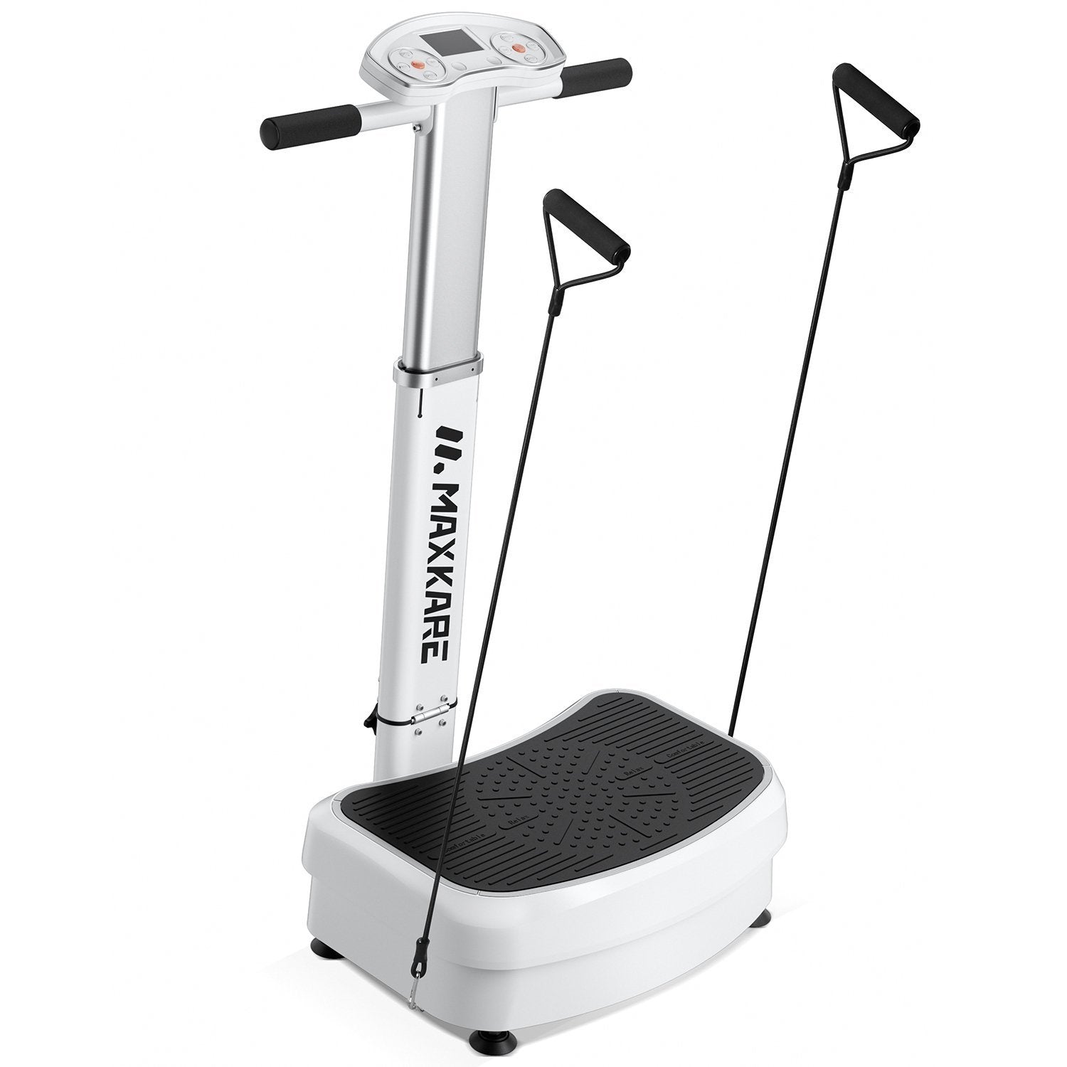 MaxKare Vibration Plate Exercise Machine Vibration Platform Machine with Adjustable Handle 2 Motor & Loop Bands Gasky MaxKare Vibration Plate Exercise Machine Vibration Platform Machine with Adjustable Handle 2 Motor & Loop Bands Gasky