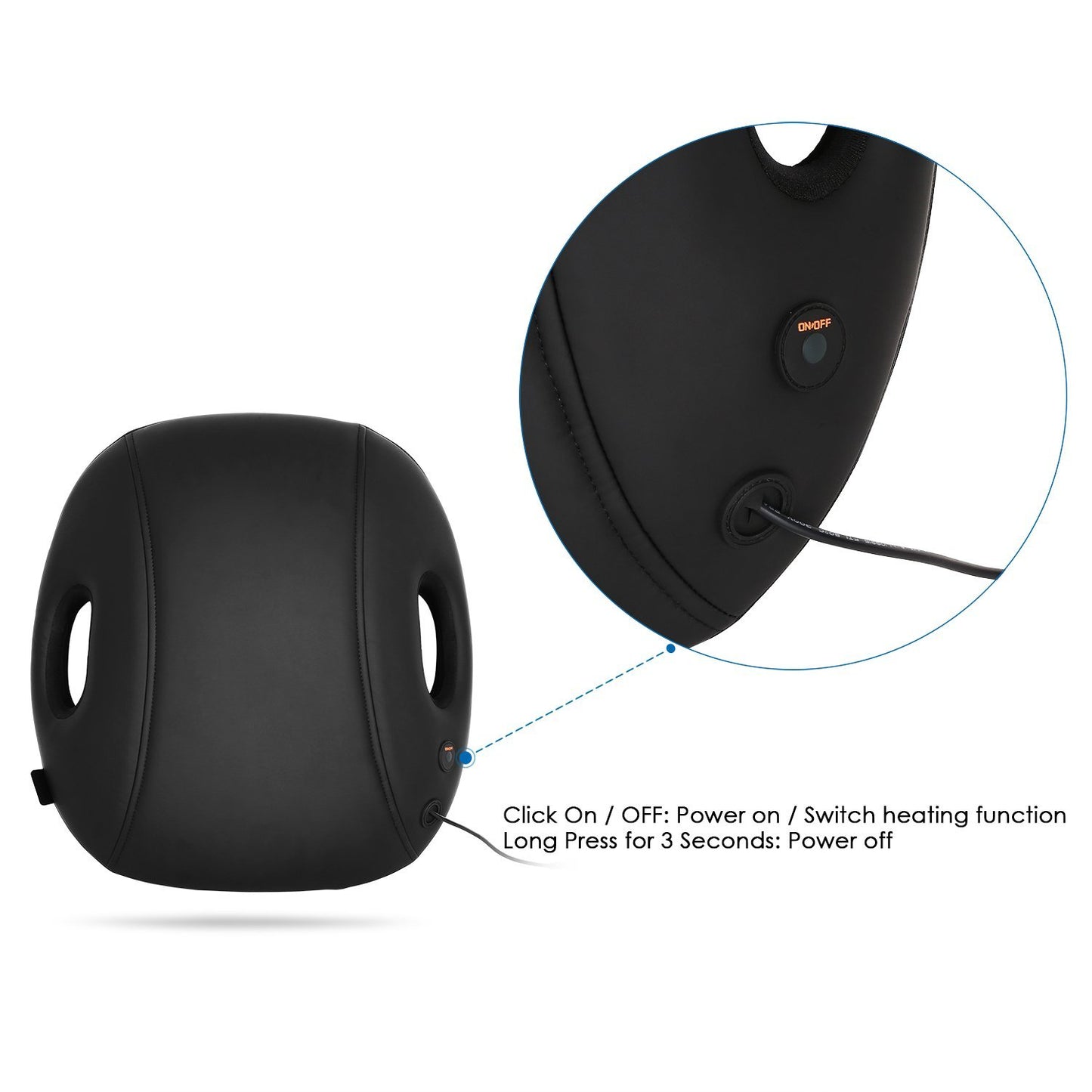 Naipo Back Massage Cushion with 3D Shiatsu Kneading and Heat - NAIPO