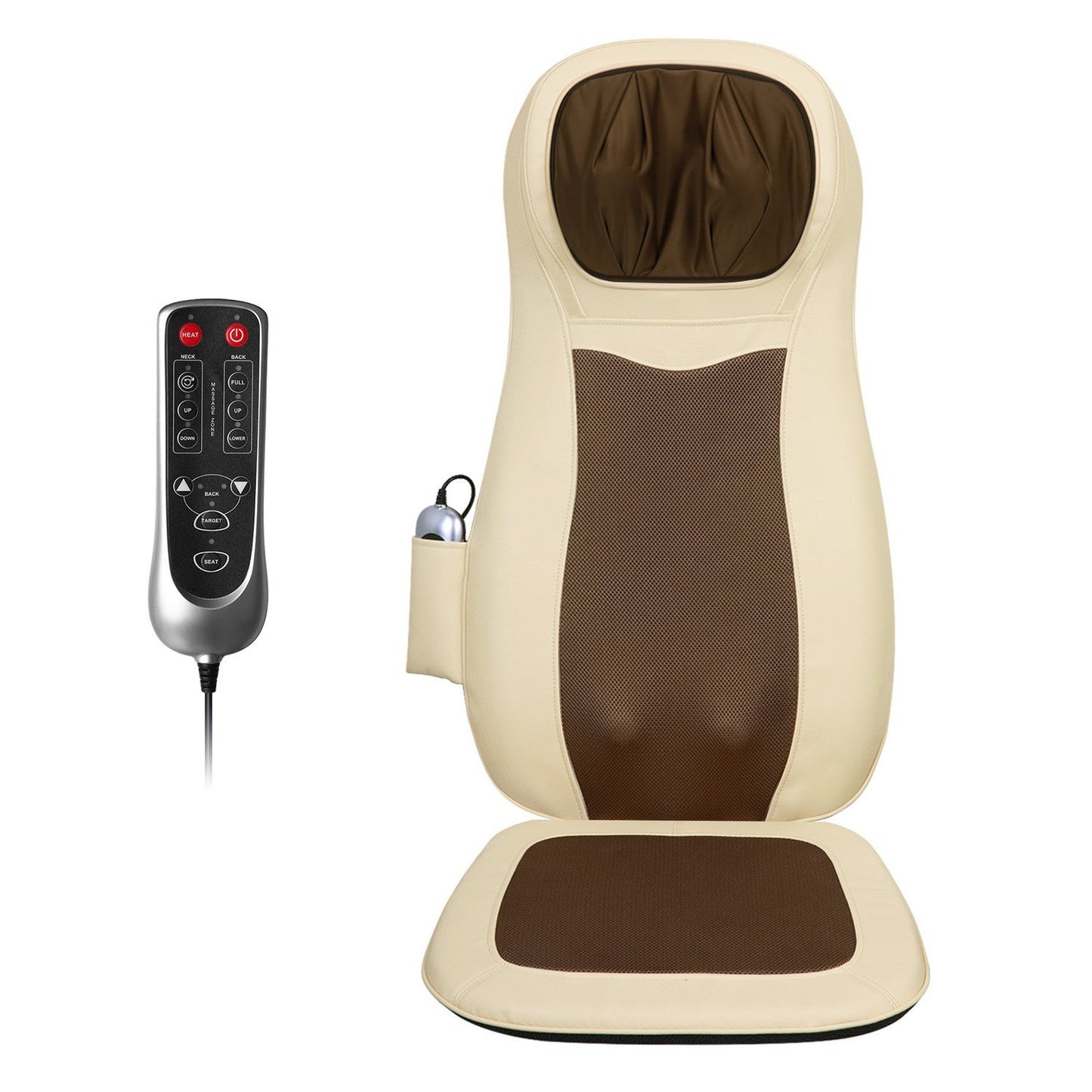 Naipo Neck & Back Massager with Heat and Vibration (Beige) - NAIPO