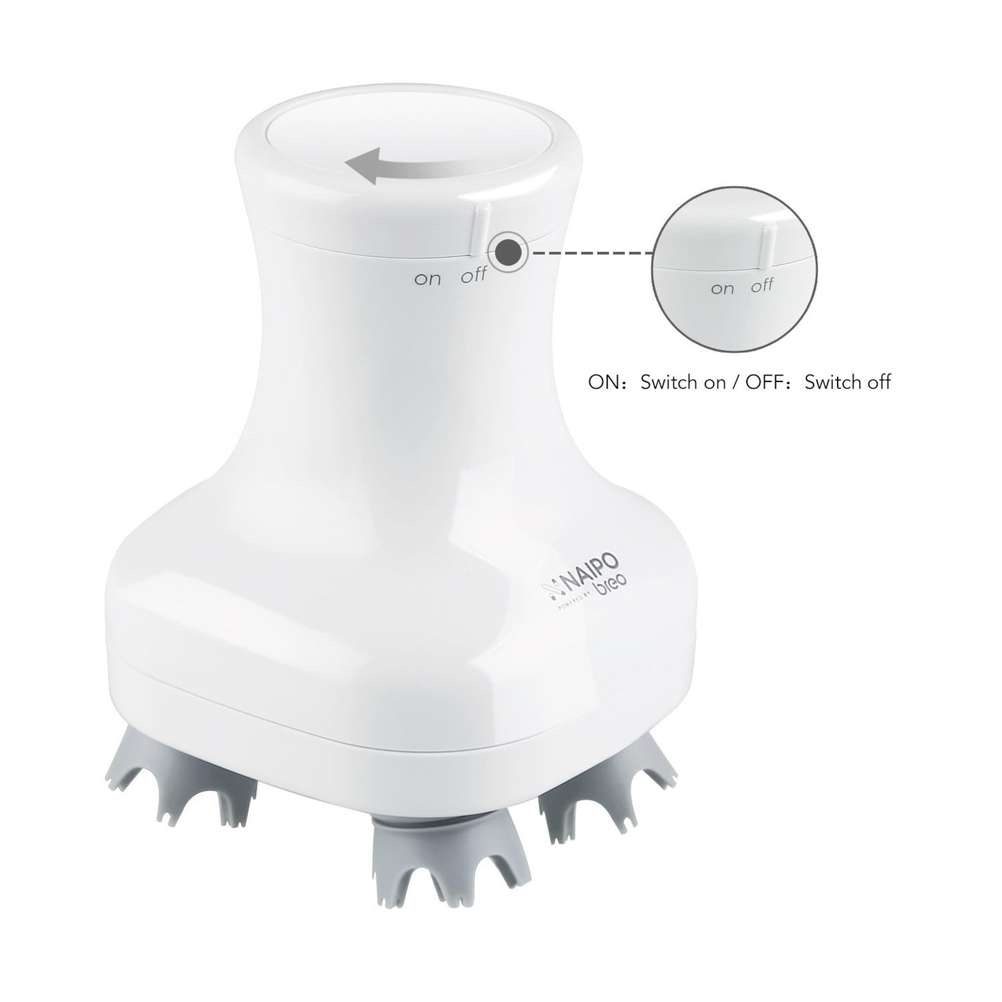 Naipo Scalp Massager with Facial Brush Attachments - NAIPO