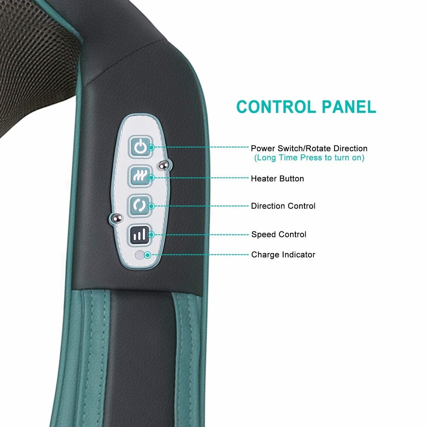 Naipo Shiatsu Neck Shoulder Massager Cordless Back Massager with Heat - NAIPO