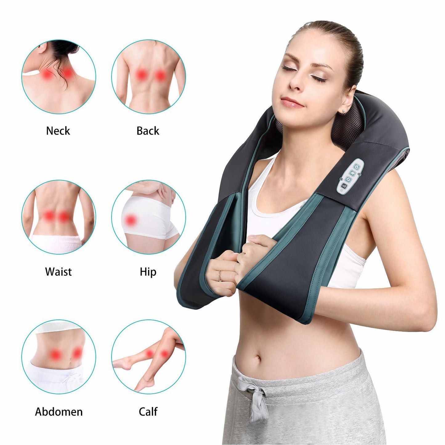 Naipo Shiatsu Neck Shoulder Massager Cordless Back Massager with Heat - NAIPO
