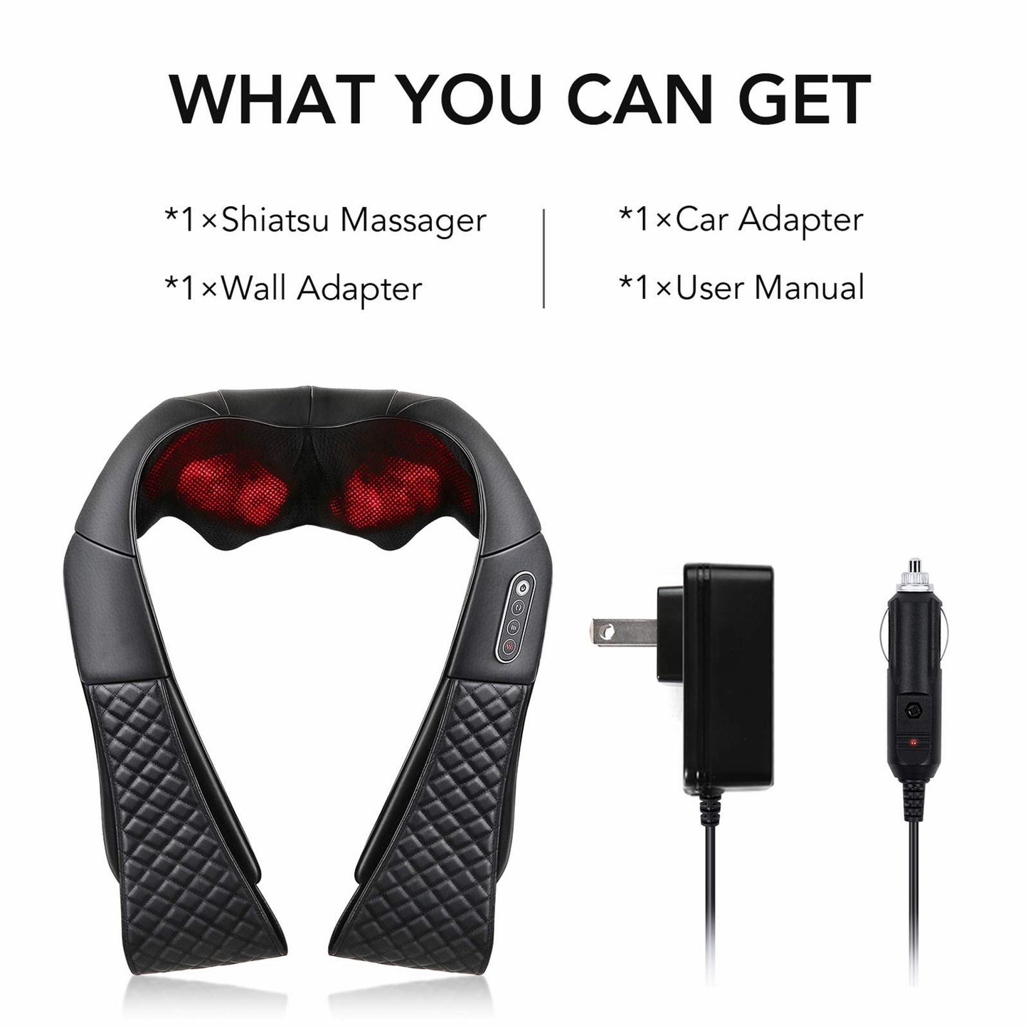 Shiatsu Neck and Back Massager with Heat Electric Shoulder Massagers - NAIPO