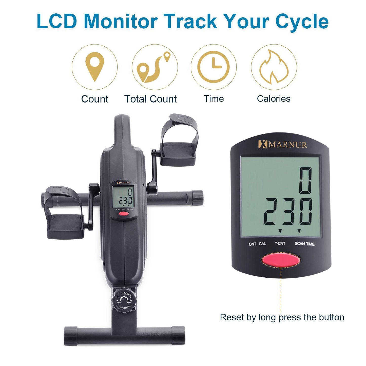 under desk bike pedal exerciser mini exercise bike stationary bikes static bike seated magnetic resistance portable machine arm foot leg therapy seniors elderly home sitting indoor small office workout best cheap gift for parents - NAIPO