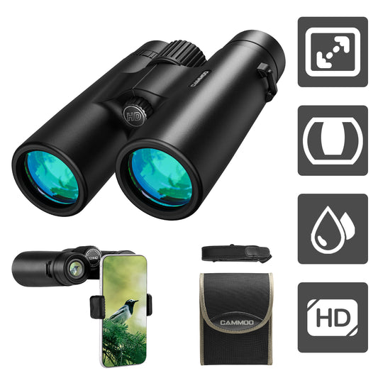 Binoculars for Adults High Powered with Upgraded Tripod and Phone Adapter 12x42 HD Binoculars with Low Light Vision ,Waterproof Binoculars for Bird Watching Cruise Ship Hunting Travel