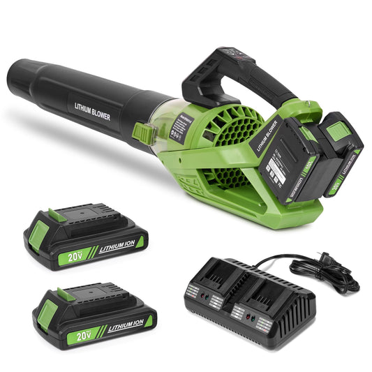 GASKY 40V 420CFM/120MPH Leaf Blower Cordless with 2 X 2.0 Battery and Charger, 5 Speed & Turbo Mode Battery Powered Leaf Blower for Lawn Care/Patio/Yard/Garden Cleaning & Snow/Dust Blowing