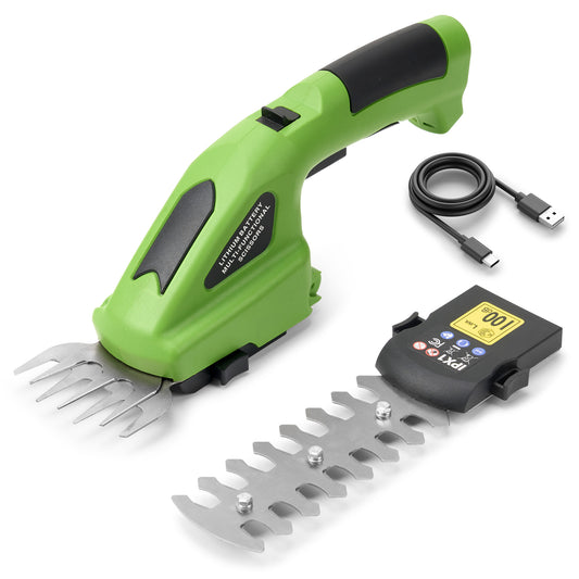 Gasky Cordless Grass Shears, 2 in 1 Electric Mini Hedge Trimmer Cordless,Green