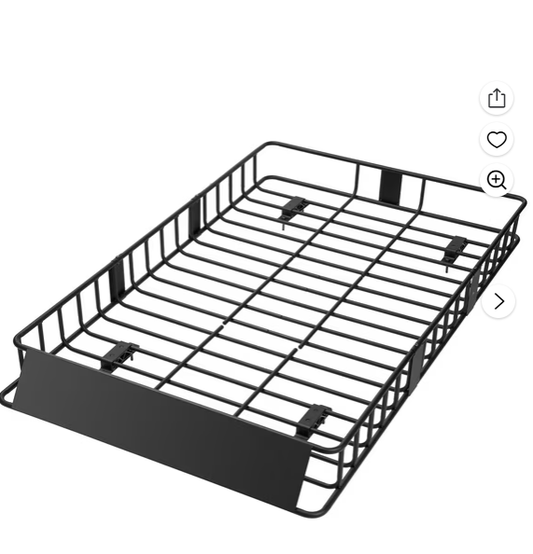 TACKLIFE Roof Rack Cargo Carrier, 64.2" × 38.9" × 6" Extention Universal Roof Rack Basket, Capacity 500Lb, Luggage rack with Net & Ratchet Straps for SUV/Car, Black
