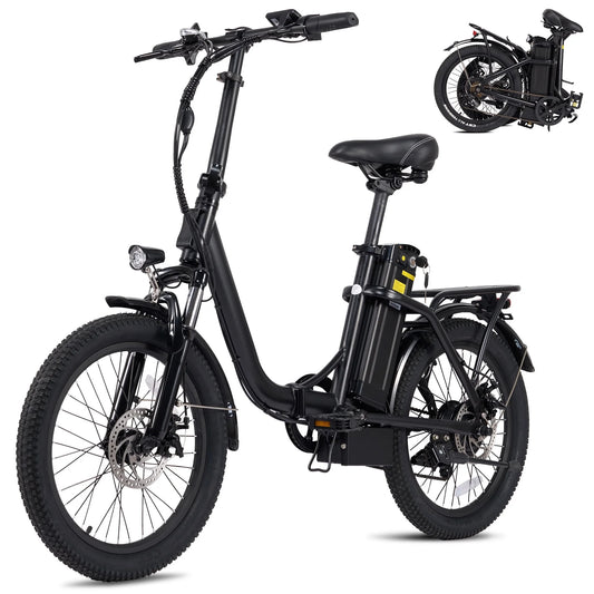 20" Electric Bike, Folding E-Bike with Removable Battery, Front Suspension and Commuter Electric Bicycle for Adults