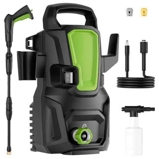 TACKLIFE Electric Pressure Wsher,2000PSI Max,1.7GPM Portable Power Washer w/20FT Hose,High Power Washer w/ 2 Nozzles,Green