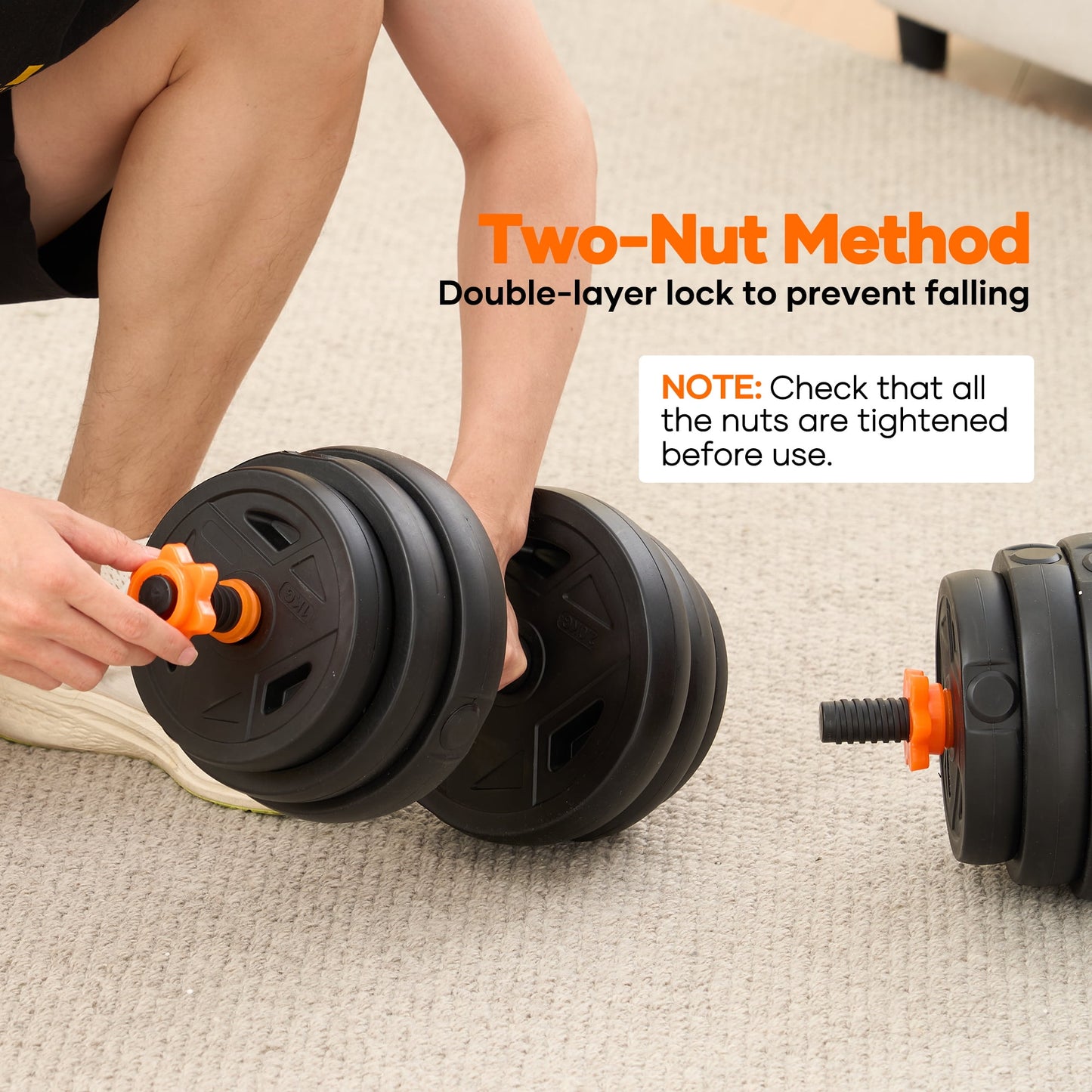 GASKY Dumbbells Set 44LB Adjustable Dumbbells Lightweight Easy Assembly & Storage Weights for Beginners ,Women Friendly Workout Weights