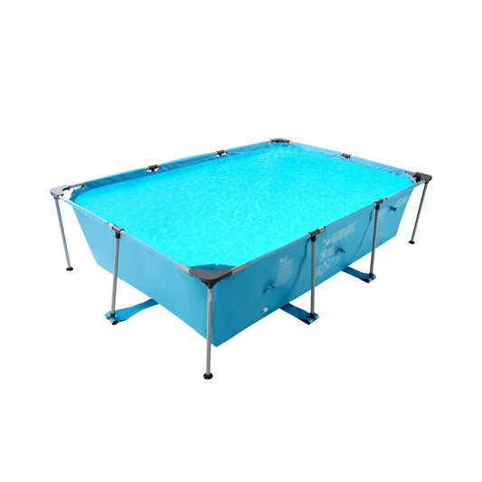 GASKY 10ft Swimming Pool Rectangle Metal Frame and Accessories 118x79x29.5 Inch for Adult Backyard Bule Gifts for Dad