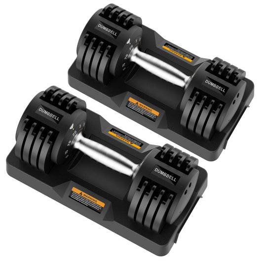 GASKY 2-Pack Adjustable Dumbbells Set 5 in 1 Dumbbell 50lbs with Anti-Slip Handle Home Gym for Family Members