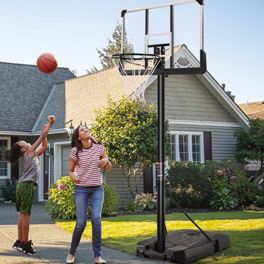 GASKY 44In Portable Basketball Hoop with Height Adjustable 6 ft to 10 ft, Large Backboard, Base and Wheels, Basketball Goals for Teenagers Adults Indoor Outdoor Use