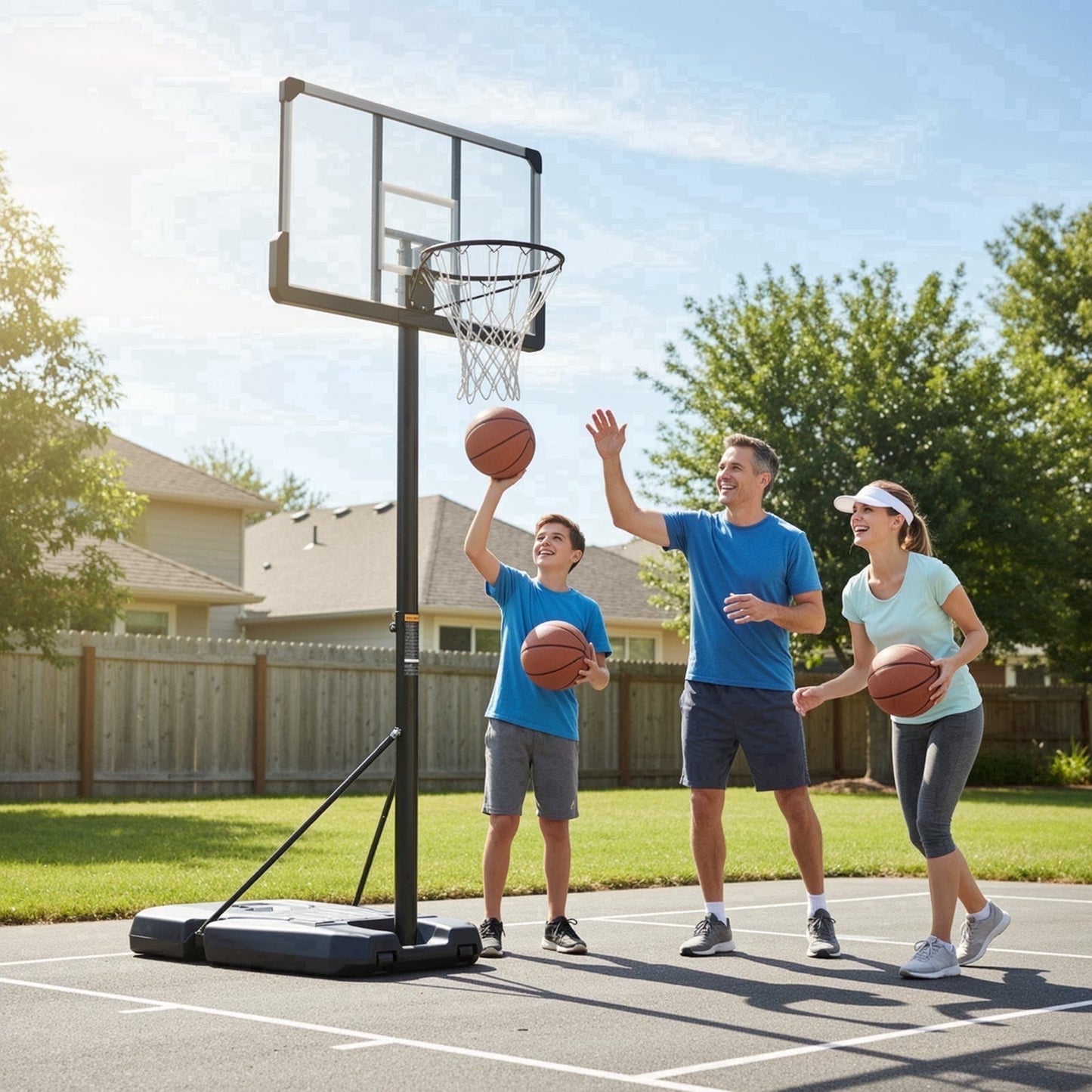 GASKY 44In Portable Basketball Hoop with Height Adjustable 6 ft to 10 ft Large Backboard Base and Wheels, Basketball Goals for Youth Adults Indoor Outdoor Use