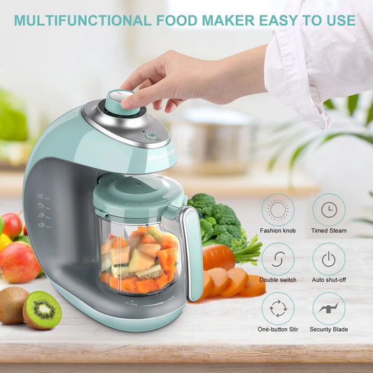 Baby Food Maker Blender and Steamer, Multi Food Processor for Nutritious, Green