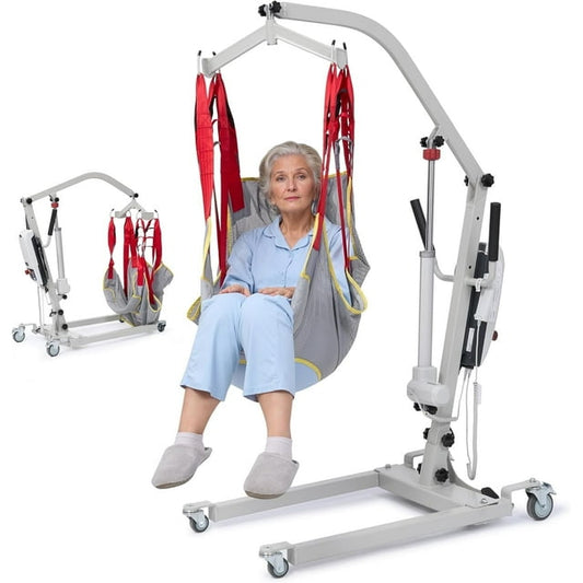 Electric Patient Lift w/Medical Body Transfer Lift with Sling, Assist for Elderly,Home & Hospital Use,510lb Weight Capacity,White