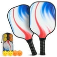 GASKY Pickleball Paddles Set of 2 Fiberglass Surface Pickle Ball Rackets with 4 Pickle Balls Lightweight Portable for Women Men Beginners