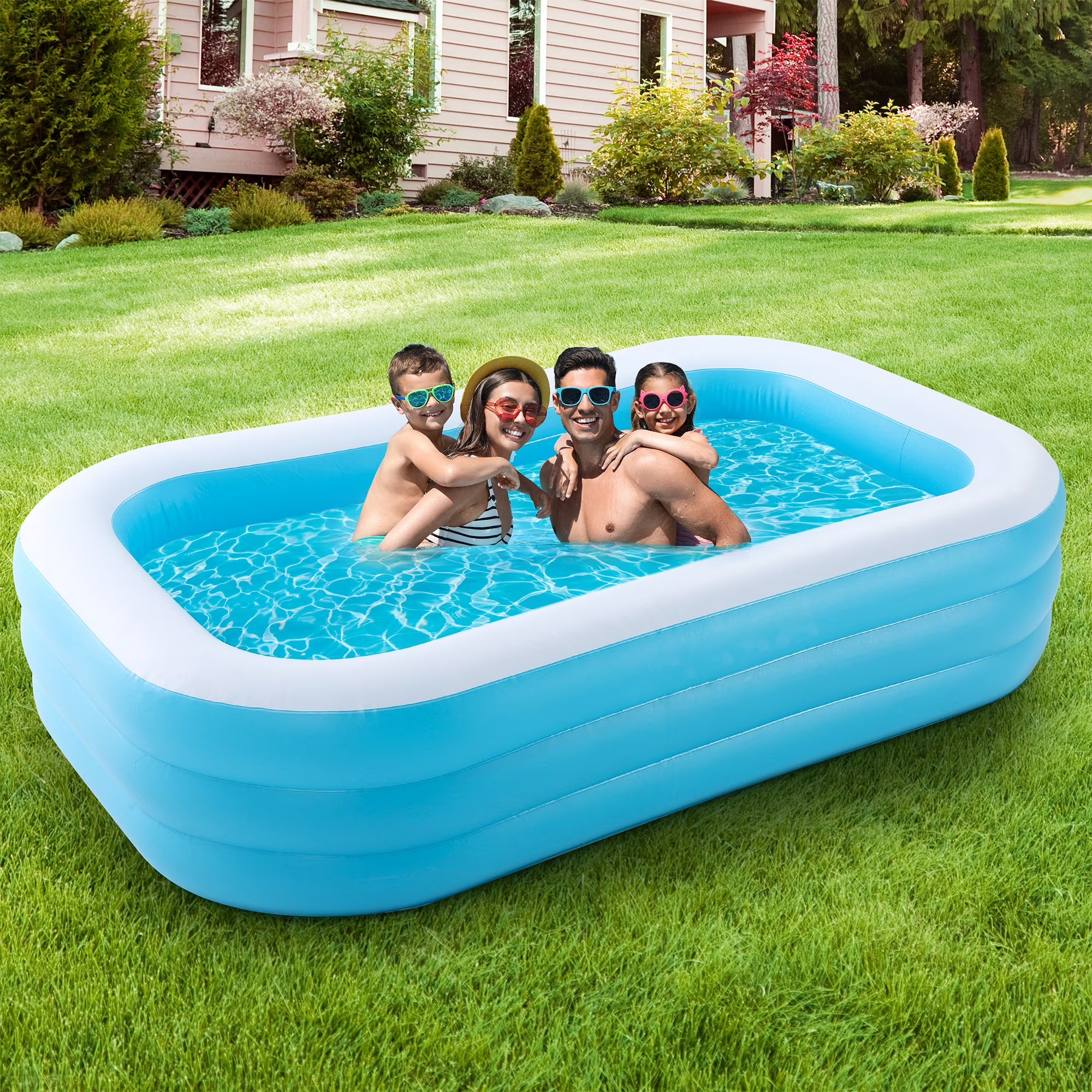Inflatable Swimming Pool Fmaily Inflatable Pool Full-Sized Blow Up Poo ...