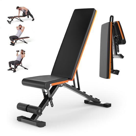 GASKY 600LBS Adjustable Weight Bench 6 Positions Backrest adjustment Foldable Workout Bench for Home Gym Fitness Strength Training