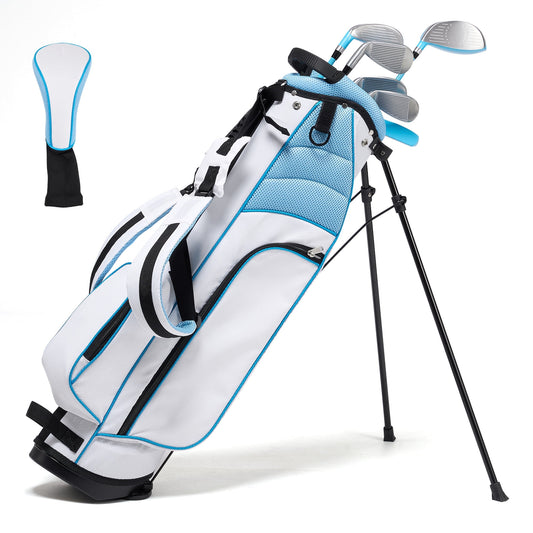 GASKY Golf Clubs Set Junior Golf 6-Piece Complete Golf Set Right Handed with Stand Bag & 1 Head Cover Blue