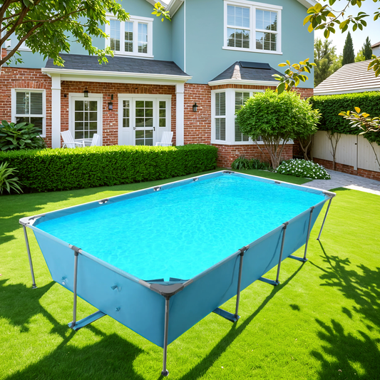 GASKY 15FT Swimming Pools 177.17X86.61X33.07in Above Ground Swimming Pools PVC Material for Pets Family Teenagers Garden Backyard Villa