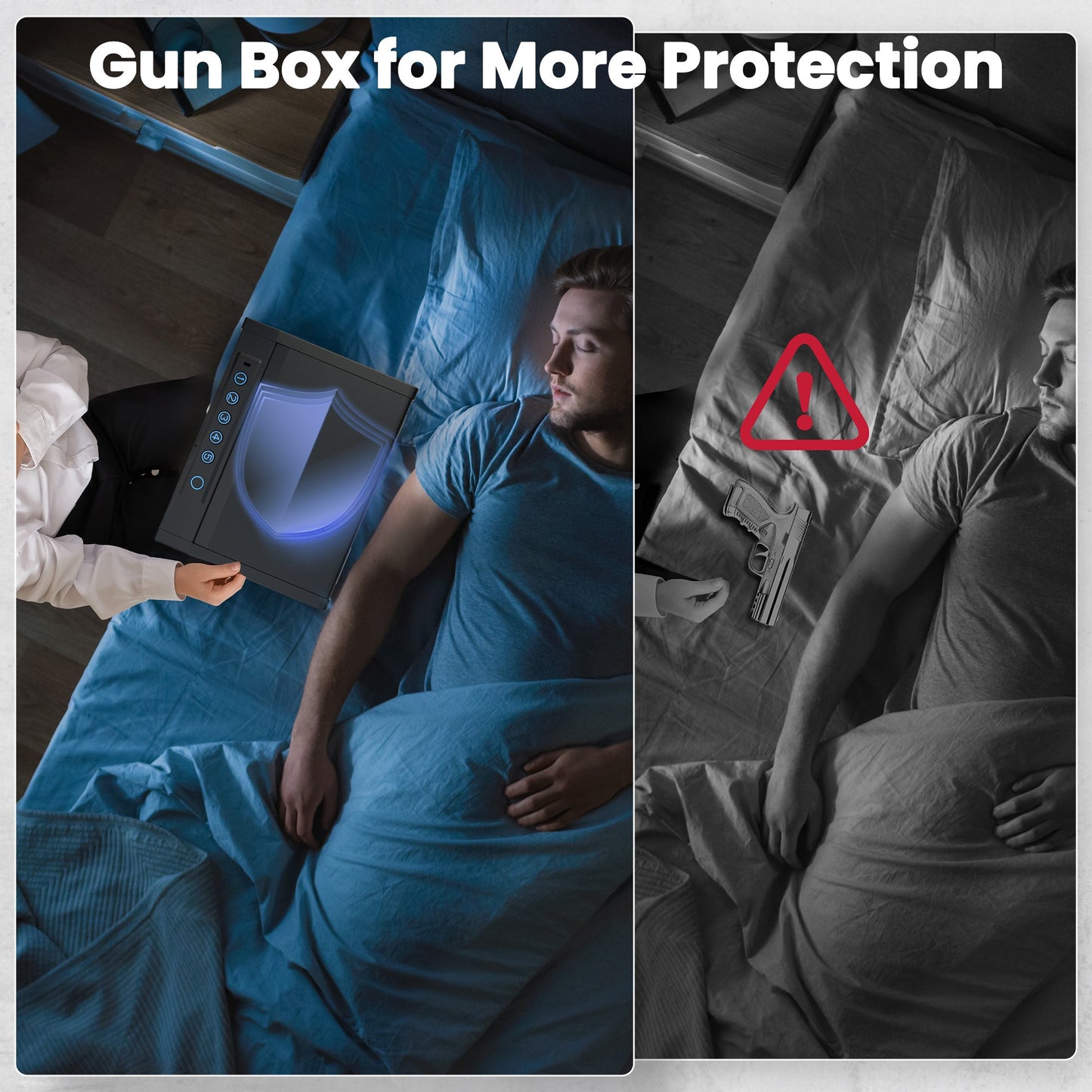 GASKY Gun Safe Portable Biometric Pistol Safe with 2 Handgun Capacity 10 Fingerprint&5 Password& 2 Keys handgun safe for Car & Travel Auto, Truck, Home Use