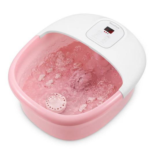 Foot Spa Bath Massager with Heat Bubbles Vibration and 14 Massage Rollers, Rapid Heating Technology for Home Office Use