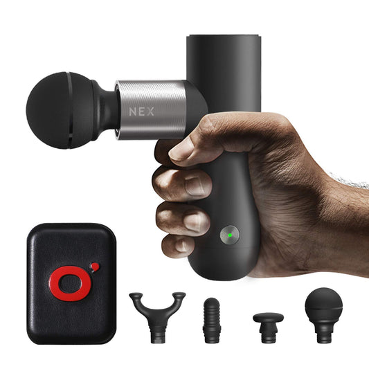 OYeet Massage Gun for Athletes NEX Gen Mini Percussion Massager Gun for Pain Relief, High-Intensity Vibration with Portable Travel Case and Professional Training Guide, Black
