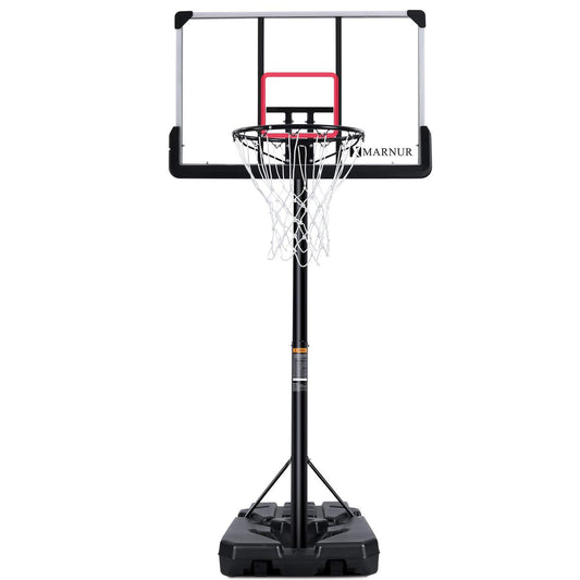 MARNUR 44inch Basketball Hoop Basketball System, 6 ft 7 in to 10 ft Height Adjustable Portable Basketball Goal Basketball Equipment with Big Backboard & Wheels and Large Base