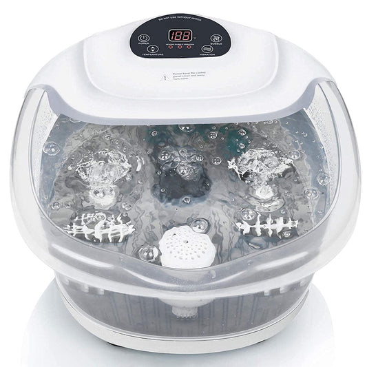 Foot Spa Massager with Heat, Vibration and Rich Bubbles, Foot Bath with Temperature Control and Auto Shut off Function for Office and Home Use
