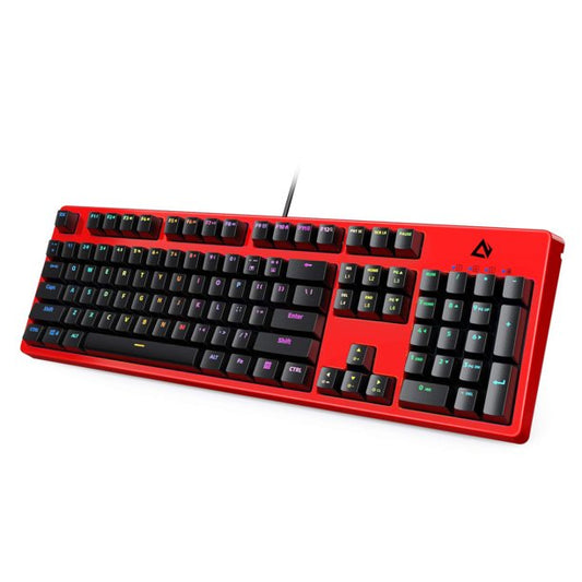 Mechanical Gaming Keyboard 104 Keys Red Switches LED Backlit Light for PC Gamer Computer Compatible with Windows/Mac