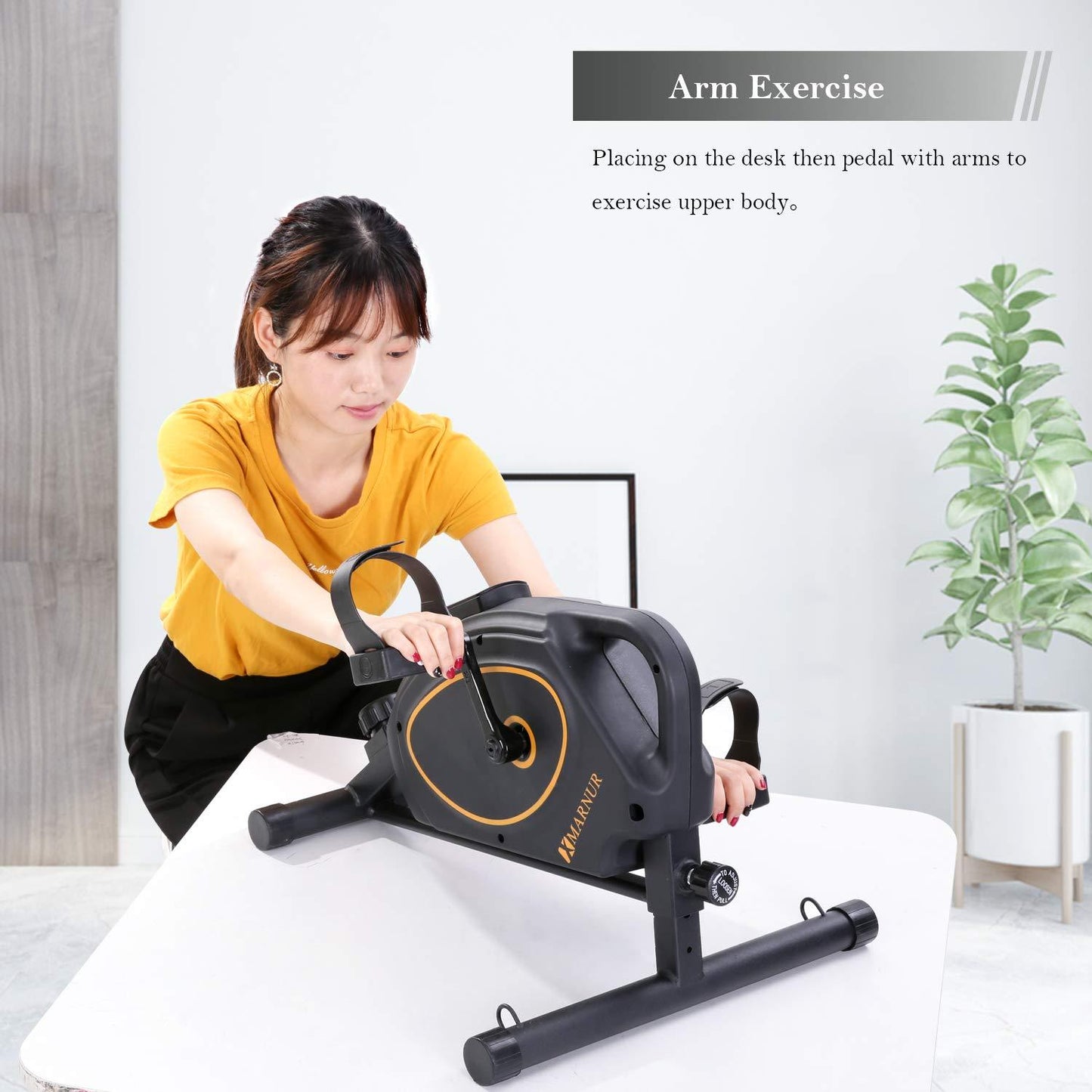 MARNUR Magnetic Under Desk Bike Pedal Exerciser Mini Exercise Bike Stationary Cycle for Arm /Leg Therapy Home/ Office