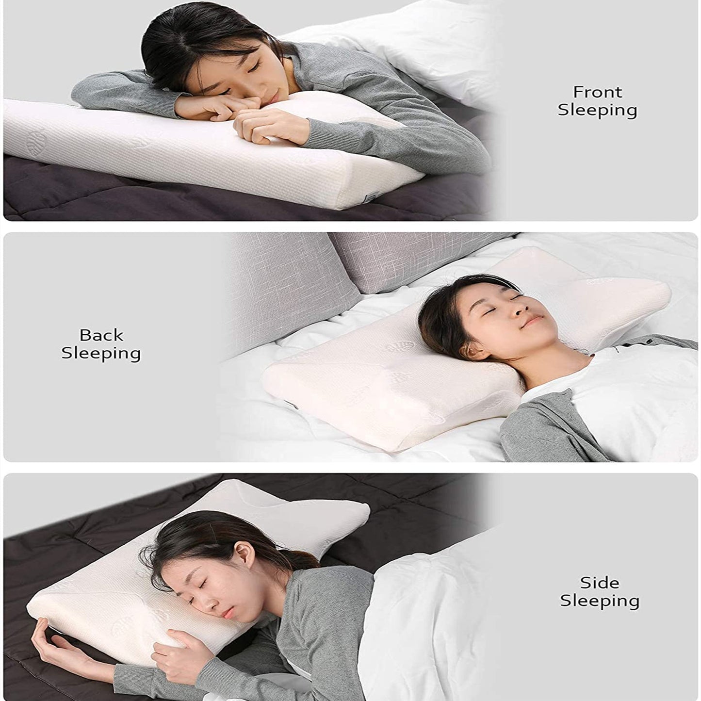 Cervical Pillow Contour Memory Foam Orthopedic Pillow for Neck Pain Sleeping for Side Sleeper Back Sleeper Stomach Sleeper+White Pillowcase(1 PCS)