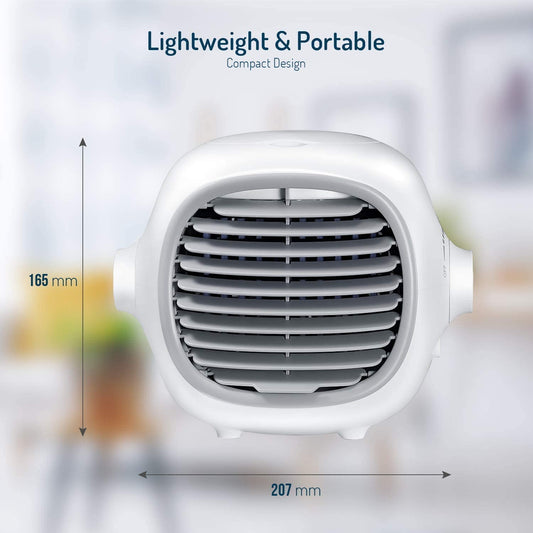 MARNUR Portable USB Rechargeable Air Cooler Air Conditioner Fan Evaporative Cooler Fan Space Cooler Fan Quiet Desk Fan, White