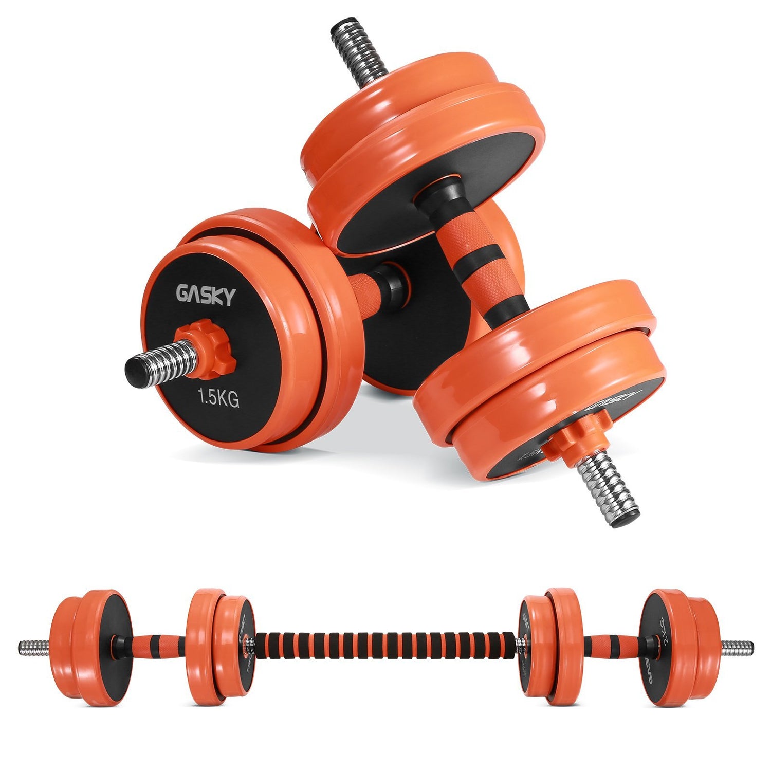 Barbell Dumbbell Set, 33LBS Adjustable Dumbbell Barbell Lifting Exercise & Fitness Dumbbells Set - NAIPO