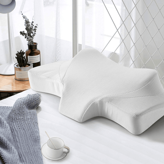 Cervical Pillow Memory Foam Pillow Orthopedic Sleeping Neck Pillows, Ergonomic Contour Pillow for Side Sleepers, Back and Stomach Sleepers (White-Pillow case Included） - NAIPO