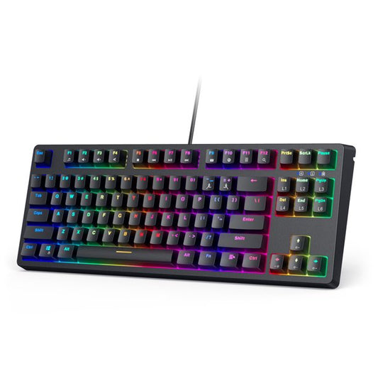 Mechanical Gaming Keyboard with Blue Switches, Wired USB-Interface Keyboard for PC and Desktop Computer