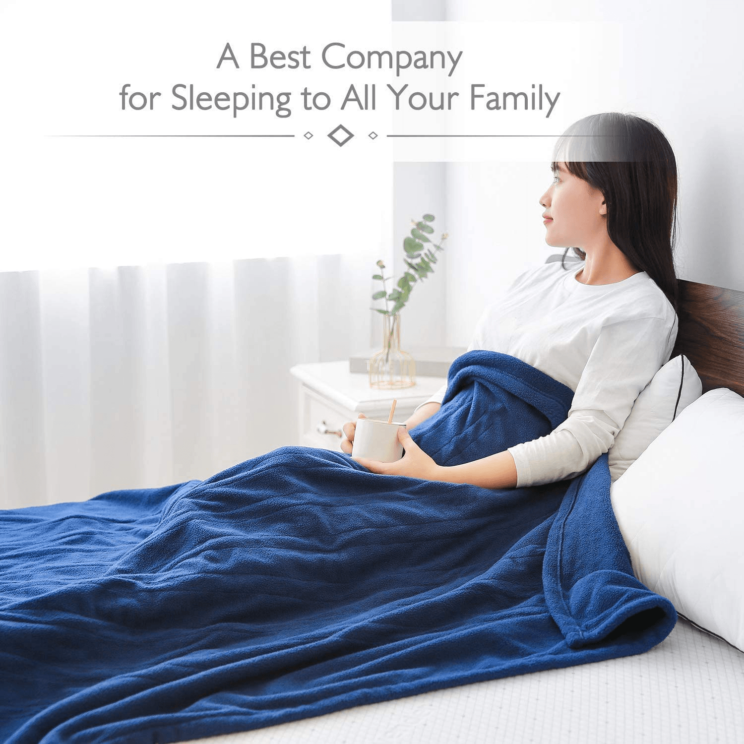 50 x 60 cozy soft fleece Electric blanket Blue Gasky