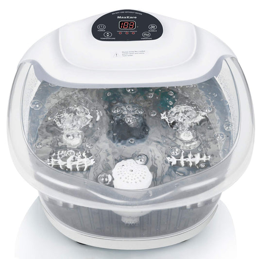 Foot Spa/Bath Soaker with Heat Bubbles Vibration and Massage Pedicure Manually Massager Professional Home Tired Feet Stress - NAIPO