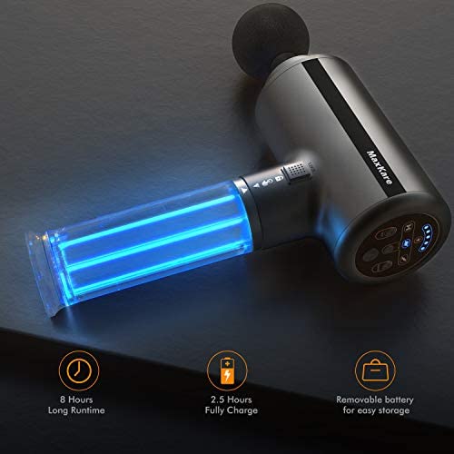 Heated Massage Percussion Gun for Athletes, Deep Tissue Muscle Massager for Pain Relief Athletic Recovery, Handheld Electric Massager Portable with 3 Mode & 5 Speed Levels, Ideal for Relaxation & Gift - NAIPO