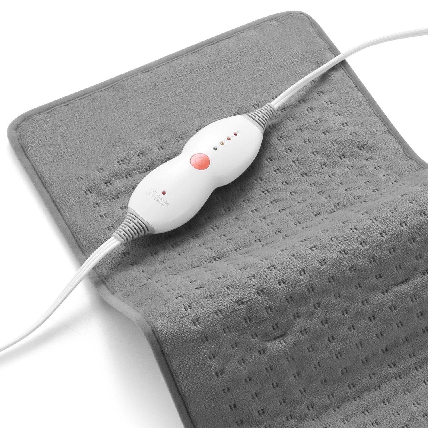 Large 12" x 24" Size Heating Pad with 3 Heat Settings and 2 Hour Auto shut off, Iron Grey - NAIPO
