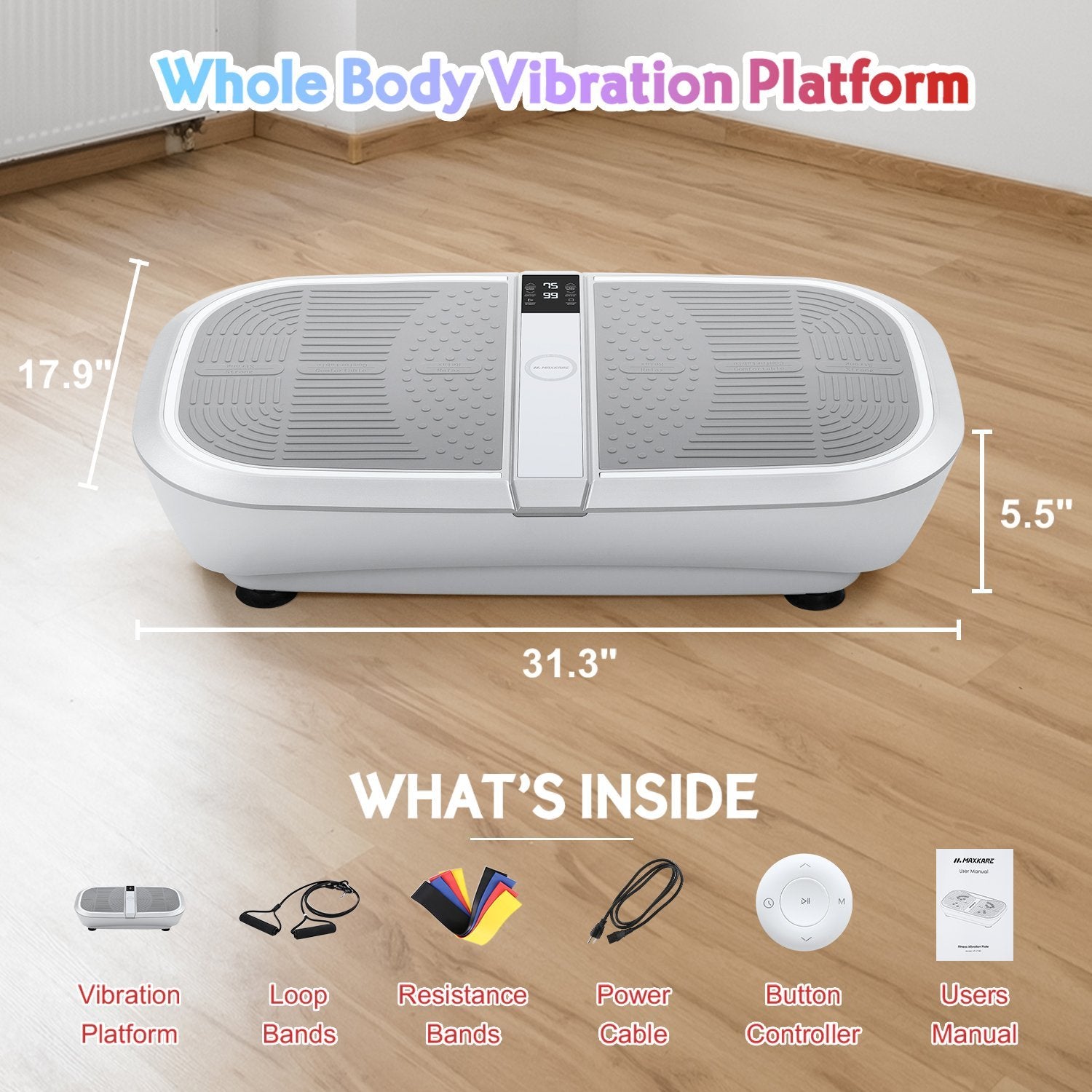 MaxKare 3D Vibration Plate Dual Motor Oscillation for Home Fitness Gasky MaxKare 3D Vibration Plate Dual Motor Oscillation for Home Fitness Gasky